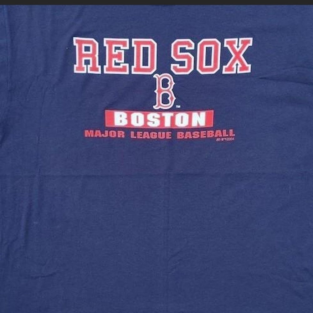 Vtg 2004 Boston Red Sox MLB World Series Jerzees T-Shirt XL Navy Blue Cotton
